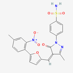 4-[(4Z)-3-methyl-4-{[5-(4-methyl-2-nitrophenyl)furan-2-yl]methylidene}-5-oxo-4,5-dihydro-1H-pyrazol-1-yl]benzenesulfonamide