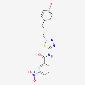 N-[5-(4-Fluoro-benzylsulfanylmethyl)-[1,3,4]thiadiazol-2-yl]-3-nitro-benzamide