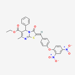 ethyl (2Z)-2-[4-(2,4-dinitrophenoxy)benzylidene]-7-methyl-3-oxo-5-phenyl-2,3-dihydro-5H-[1,3]thiazolo[3,2-a]pyrimidine-6-carboxylate