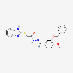 molecular formula C24H22N4O3S B11672106 2-(1H-benzimidazol-2-ylsulfanyl)-N'-{(E)-[3-(benzyloxy)-4-methoxyphenyl]methylidene}acetohydrazide 