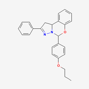 molecular formula C25H24N2O2 B11672124 2-Phenyl-5-(4-propoxyphenyl)-1,10b-dihydropyrazolo[1,5-c][1,3]benzoxazine 