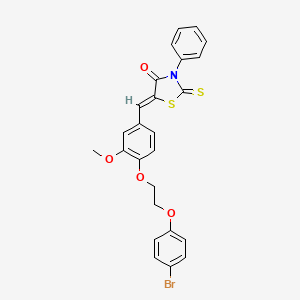 (5Z)-5-{4-[2-(4-bromophenoxy)ethoxy]-3-methoxybenzylidene}-3-phenyl-2-thioxo-1,3-thiazolidin-4-one