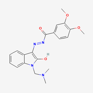 N'-{(3E)-1-[(dimethylamino)methyl]-2-oxo-1,2-dihydro-3H-indol-3-ylidene}-3,4-dimethoxybenzohydrazide