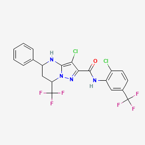 3-chloro-N-[2-chloro-5-(trifluoromethyl)phenyl]-5-phenyl-7-(trifluoromethyl)-4,5,6,7-tetrahydropyrazolo[1,5-a]pyrimidine-2-carboxamide