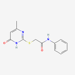 molecular formula C13H13N3O2S B11672181 2-[(4-hydroxy-6-methylpyrimidin-2-yl)sulfanyl]-N-phenylacetamide 