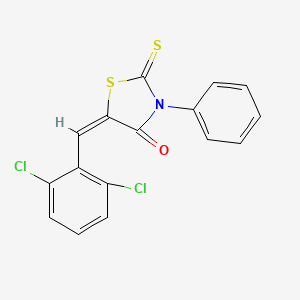 molecular formula C16H9Cl2NOS2 B11672195 (5E)-5-(2,6-dichlorobenzylidene)-3-phenyl-2-thioxo-1,3-thiazolidin-4-one 