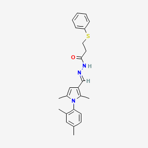 N'-[(E)-[1-(2,4-Dimethylphenyl)-2,5-dimethyl-1H-pyrrol-3-YL]methylidene]-3-(phenylsulfanyl)propanehydrazide