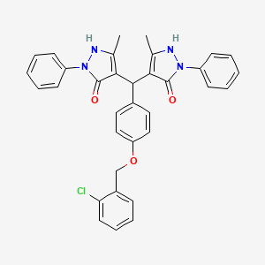 4,4'-({4-[(2-chlorobenzyl)oxy]phenyl}methanediyl)bis(3-methyl-1-phenyl-1H-pyrazol-5-ol)