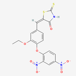 (5E)-5-[4-(2,4-dinitrophenoxy)-3-ethoxybenzylidene]-2-thioxo-1,3-thiazolidin-4-one