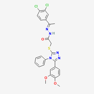 N'-[(1E)-1-(3,4-dichlorophenyl)ethylidene]-2-{[5-(3,4-dimethoxyphenyl)-4-phenyl-4H-1,2,4-triazol-3-yl]sulfanyl}acetohydrazide