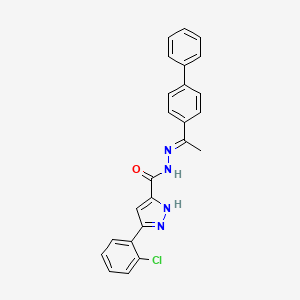 molecular formula C24H19ClN4O B11672245 N'-(1-(1,1'-Biphenyl)-4-ylethylidene)-3-(2-CL-PH)-1H-pyrazole-5-carbohydrazide 