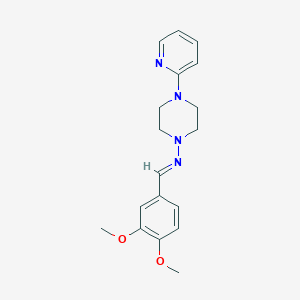 N-[(E)-(3,4-dimethoxyphenyl)methylidene]-4-(2-pyridinyl)-1-piperazinamine