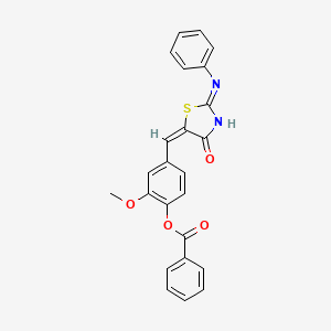 [4-[(E)-(2-anilino-4-oxo-1,3-thiazol-5-ylidene)methyl]-2-methoxyphenyl] benzoate