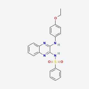 molecular formula C22H20N4O3S B11672365 N-{3-[(4-ethoxyphenyl)amino]quinoxalin-2-yl}benzenesulfonamide 