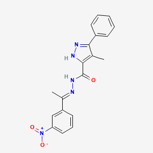 4-methyl-N'-[(1E)-1-(3-nitrophenyl)ethylidene]-3-phenyl-1H-pyrazole-5-carbohydrazide