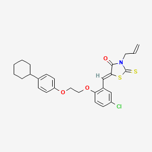 (5Z)-5-{5-chloro-2-[2-(4-cyclohexylphenoxy)ethoxy]benzylidene}-3-(prop-2-en-1-yl)-2-thioxo-1,3-thiazolidin-4-one