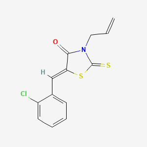 molecular formula C13H10ClNOS2 B11672436 (5Z)-5-(2-chlorobenzylidene)-3-(prop-2-en-1-yl)-2-thioxo-1,3-thiazolidin-4-one 