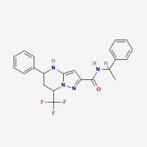 5-phenyl-N-(1-phenylethyl)-7-(trifluoromethyl)-4,5,6,7-tetrahydropyrazolo[1,5-a]pyrimidine-2-carboxamide