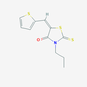 molecular formula C11H11NOS3 B11672453 (5E)-3-propyl-5-(thiophen-2-ylmethylidene)-2-thioxo-1,3-thiazolidin-4-one 