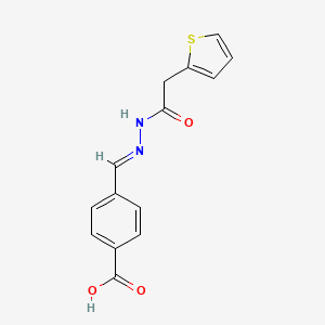 4-{(E)-[2-(thiophen-2-ylacetyl)hydrazinylidene]methyl}benzoic acid