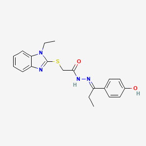 2-[(1-Ethyl-1H-benzimidazol-2-YL)sulfanyl]-N'-[(E)-1-(4-hydroxyphenyl)propylidene]acetohydrazide