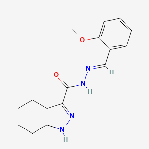 molecular formula C16H18N4O2 B11672485 N'-[(E)-(2-methoxyphenyl)methylidene]-4,5,6,7-tetrahydro-1H-indazole-3-carbohydrazide 