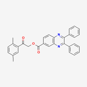 2-(2,5-Dimethylphenyl)-2-oxoethyl 2,3-diphenylquinoxaline-6-carboxylate