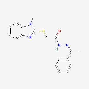 2-[(1-Methyl-1H-1,3-benzodiazol-2-YL)sulfanyl]-N'-[(1Z)-1-phenylethylidene]acetohydrazide