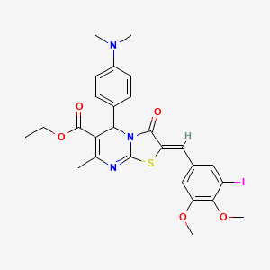 ethyl (2Z)-5-[4-(dimethylamino)phenyl]-2-(3-iodo-4,5-dimethoxybenzylidene)-7-methyl-3-oxo-2,3-dihydro-5H-[1,3]thiazolo[3,2-a]pyrimidine-6-carboxylate