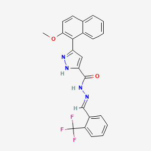 3-(2-Methoxy-1-naphthyl)-N'-{(E)-[2-(trifluoromethyl)phenyl]methylidene}-1H-pyrazole-5-carbohydrazide