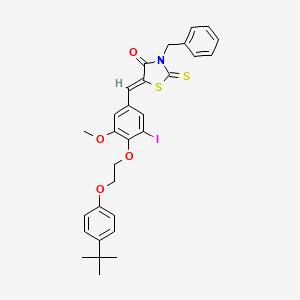 (5Z)-3-benzyl-5-{4-[2-(4-tert-butylphenoxy)ethoxy]-3-iodo-5-methoxybenzylidene}-2-thioxo-1,3-thiazolidin-4-one