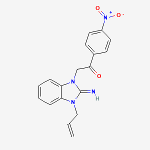 2-[2-imino-3-(prop-2-en-1-yl)-2,3-dihydro-1H-benzimidazol-1-yl]-1-(4-nitrophenyl)ethanone