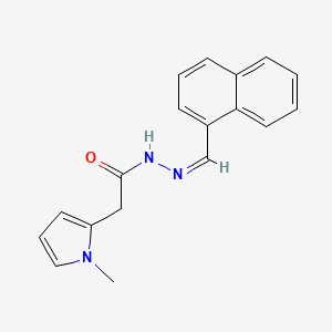 molecular formula C18H17N3O B11672588 2-(1-Methyl-1H-pyrrol-2-YL)-N'-[(Z)-(naphthalen-1-YL)methylidene]acetohydrazide 