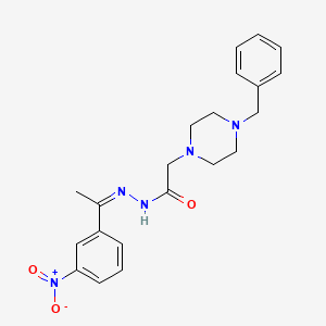 molecular formula C21H25N5O3 B11672593 2-(4-benzylpiperazin-1-yl)-N'-[(1Z)-1-(3-nitrophenyl)ethylidene]acetohydrazide 