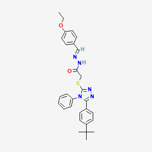 2-{[5-(4-tert-butylphenyl)-4-phenyl-4H-1,2,4-triazol-3-yl]sulfanyl}-N'-[(E)-(4-ethoxyphenyl)methylidene]acetohydrazide