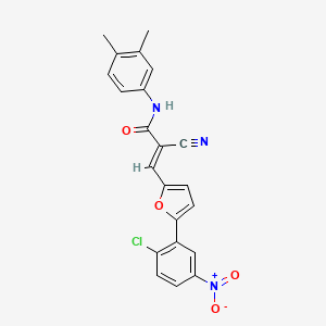 (2E)-3-[5-(2-chloro-5-nitrophenyl)furan-2-yl]-2-cyano-N-(3,4-dimethylphenyl)prop-2-enamide