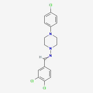 molecular formula C17H16Cl3N3 B11672609 N-[4-(4-chlorophenyl)piperazin-1-yl]-1-(3,4-dichlorophenyl)methanimine 