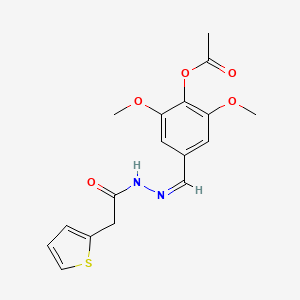 molecular formula C17H18N2O5S B11672617 2,6-dimethoxy-4-{(Z)-[2-(thiophen-2-ylacetyl)hydrazinylidene]methyl}phenyl acetate 