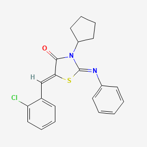 (2Z,5Z)-5-(2-chlorobenzylidene)-3-cyclopentyl-2-(phenylimino)-1,3-thiazolidin-4-one