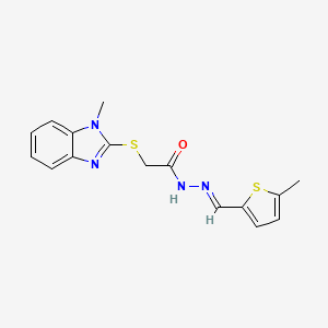 2-[(1-methyl-1H-benzimidazol-2-yl)sulfanyl]-N'-[(E)-(5-methylthiophen-2-yl)methylidene]acetohydrazide