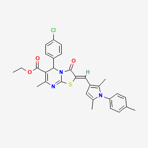 ethyl (2Z)-5-(4-chlorophenyl)-2-{[2,5-dimethyl-1-(4-methylphenyl)-1H-pyrrol-3-yl]methylidene}-7-methyl-3-oxo-2,3-dihydro-5H-[1,3]thiazolo[3,2-a]pyrimidine-6-carboxylate