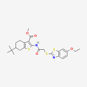 Methyl 6-tert-butyl-2-({[(6-ethoxy-1,3-benzothiazol-2-yl)sulfanyl]acetyl}amino)-4,5,6,7-tetrahydro-1-benzothiophene-3-carboxylate