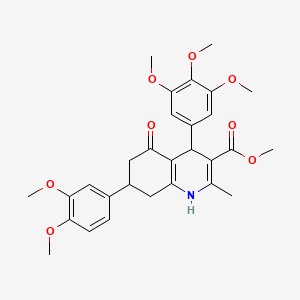 molecular formula C29H33NO8 B11672685 Methyl 7-(3,4-dimethoxyphenyl)-2-methyl-5-oxo-4-(3,4,5-trimethoxyphenyl)-1,4,5,6,7,8-hexahydroquinoline-3-carboxylate 