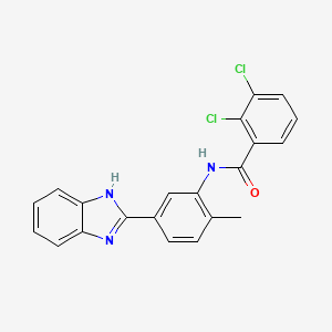 molecular formula C21H15Cl2N3O B11672686 N-[5-(1H-benzimidazol-2-yl)-2-methylphenyl]-2,3-dichlorobenzamide 