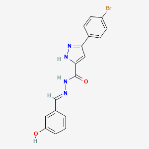 3-(4-bromophenyl)-N'-[(E)-(3-hydroxyphenyl)methylidene]-1H-pyrazole-5-carbohydrazide