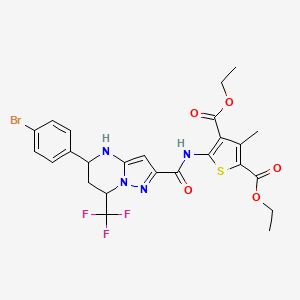 Diethyl 5-({[5-(4-bromophenyl)-7-(trifluoromethyl)-4,5,6,7-tetrahydropyrazolo[1,5-a]pyrimidin-2-yl]carbonyl}amino)-3-methylthiophene-2,4-dicarboxylate