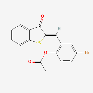 4-bromo-2-[(Z)-(3-oxo-1-benzothiophen-2(3H)-ylidene)methyl]phenyl acetate