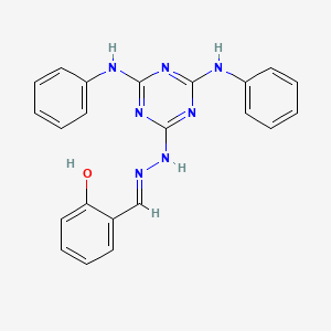 2-[(E)-{2-[4,6-bis(phenylamino)-1,3,5-triazin-2-yl]hydrazinylidene}methyl]phenol