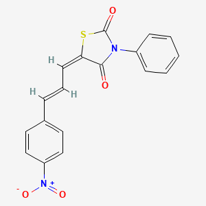 (5E)-5-[(2E)-3-(4-nitrophenyl)prop-2-en-1-ylidene]-3-phenyl-1,3-thiazolidine-2,4-dione