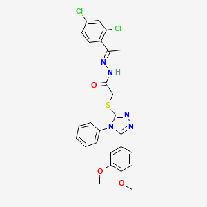 N'-[(1E)-1-(2,4-dichlorophenyl)ethylidene]-2-{[5-(3,4-dimethoxyphenyl)-4-phenyl-4H-1,2,4-triazol-3-yl]sulfanyl}acetohydrazide